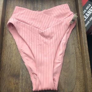 Aerie Pink Ribbed Bikini Bottoms